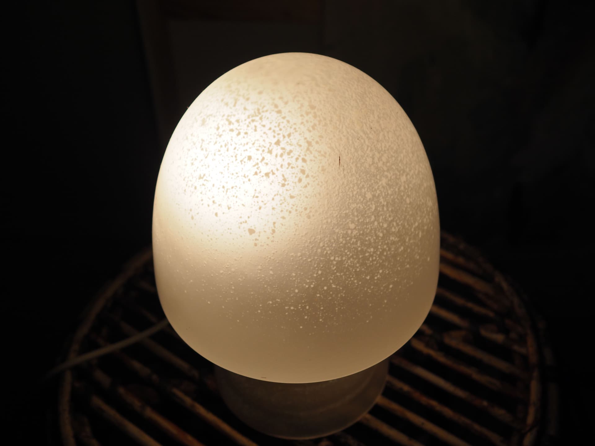 Mushroom bedside lamp, white glass, Denmark, 1970s - 66267