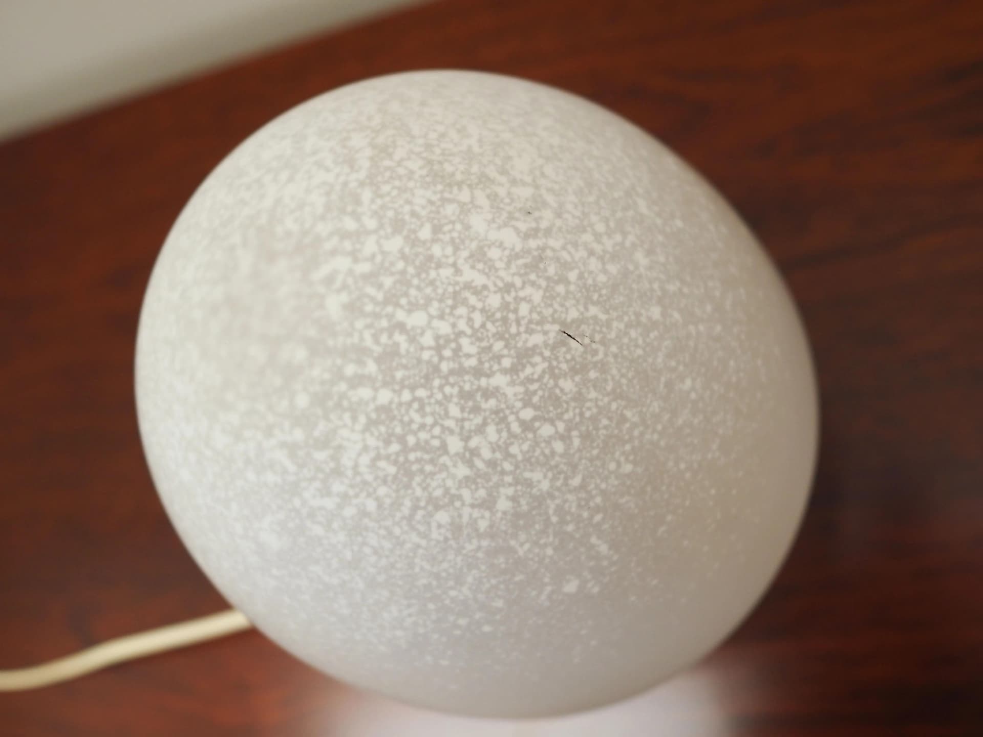 Mushroom bedside lamp, white glass, Denmark, 1970s - 25824