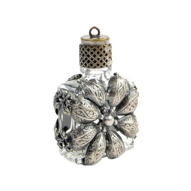 Perfume Bottle, transparent glass, Sweden, 1950s - DIMENSION