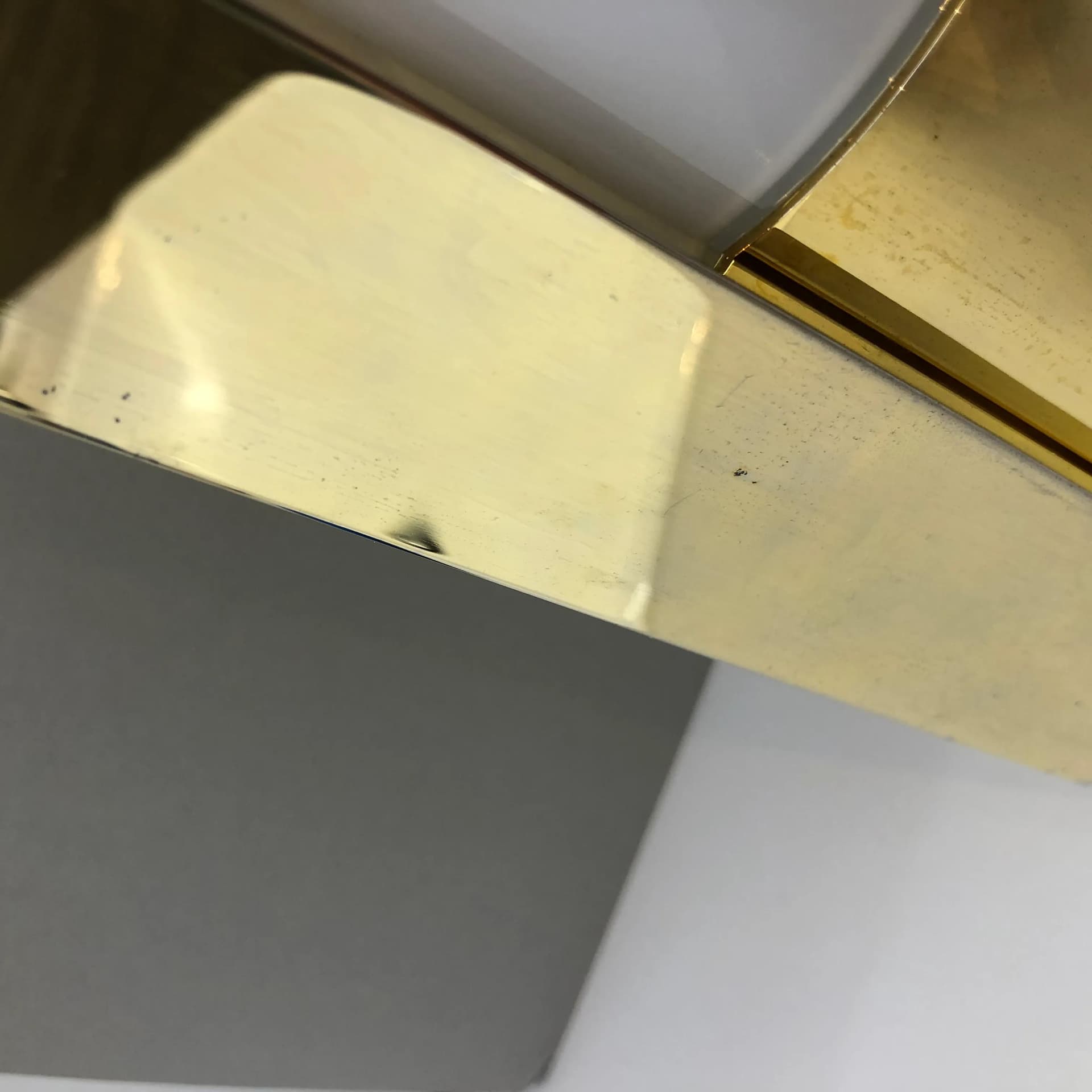 Set of wall sconces 7235, golden aluminum, opaline glass, Glashütte Limburg, Germany, 1990s. - 25754