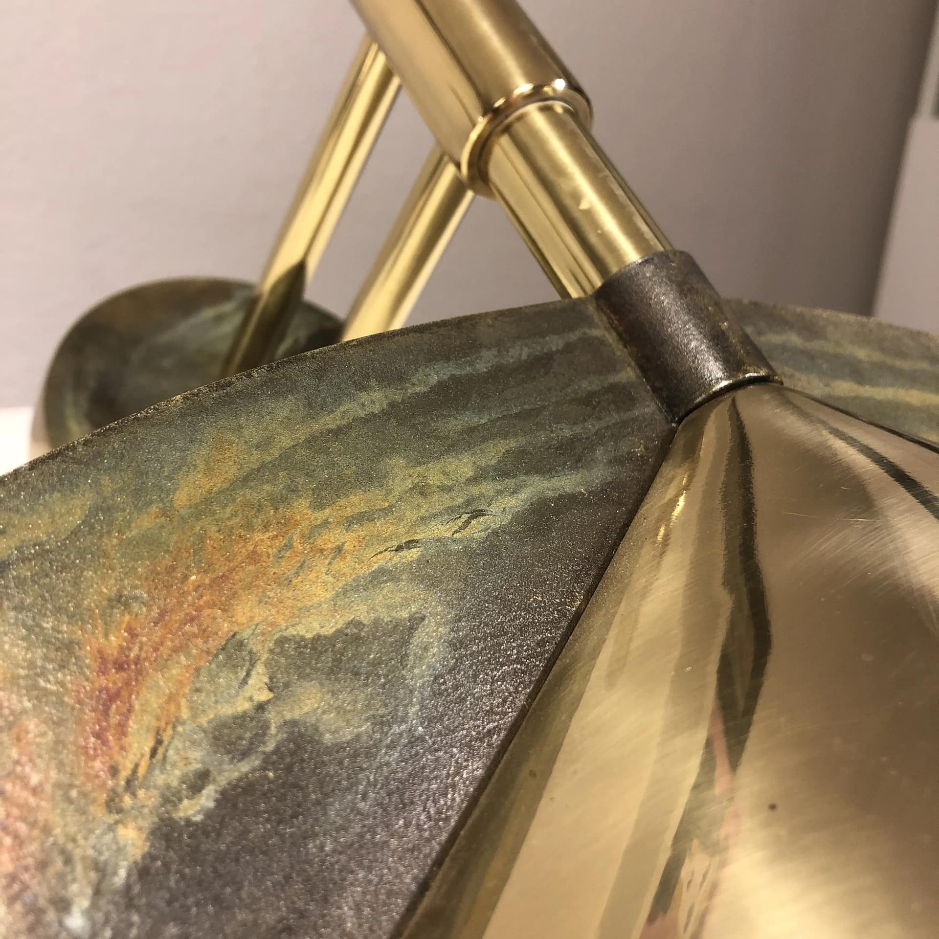 Para kinkietów Art déco, mosiądz złoty, Niemcy, lata 70. - 25745