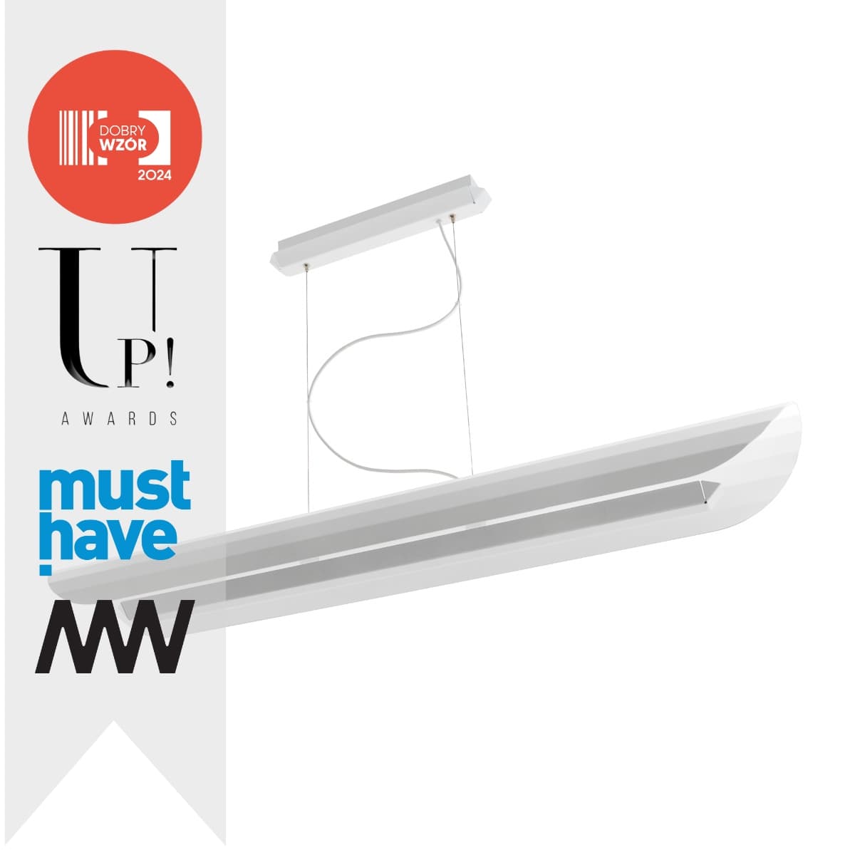 Lampa wisząca APOLIN 120 cm biały, Kaspa x Grynasz Studio - 2801