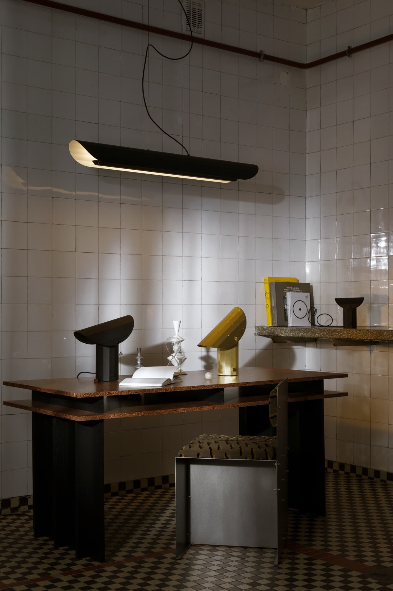 APOLIN 120cm pendant lamp, black/white, Kaspa x Grynasz Studio - 6390