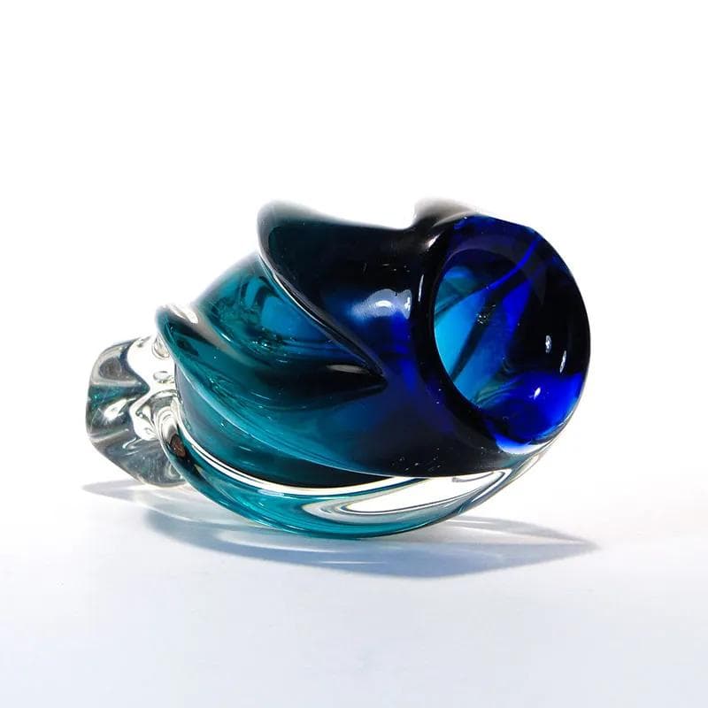 Wazon, turkusowe szkło, proj. J. Beranek, Skrdlovice, Czechosłowacja, lata 60. - 26056