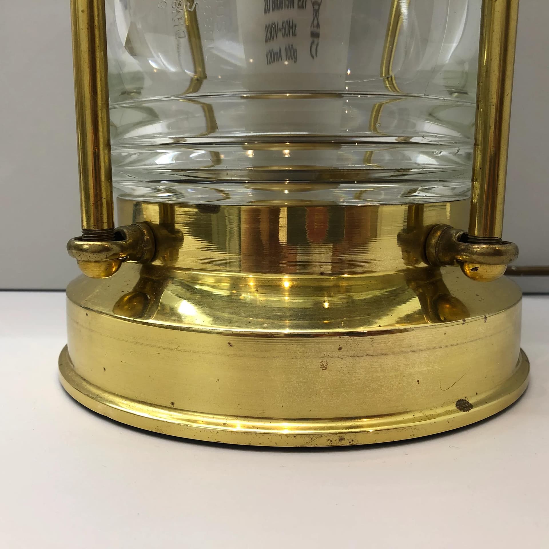 Table Lamp Lampion, golden brass, V.L.S Leuchten, Germany, 1970s. - 25985