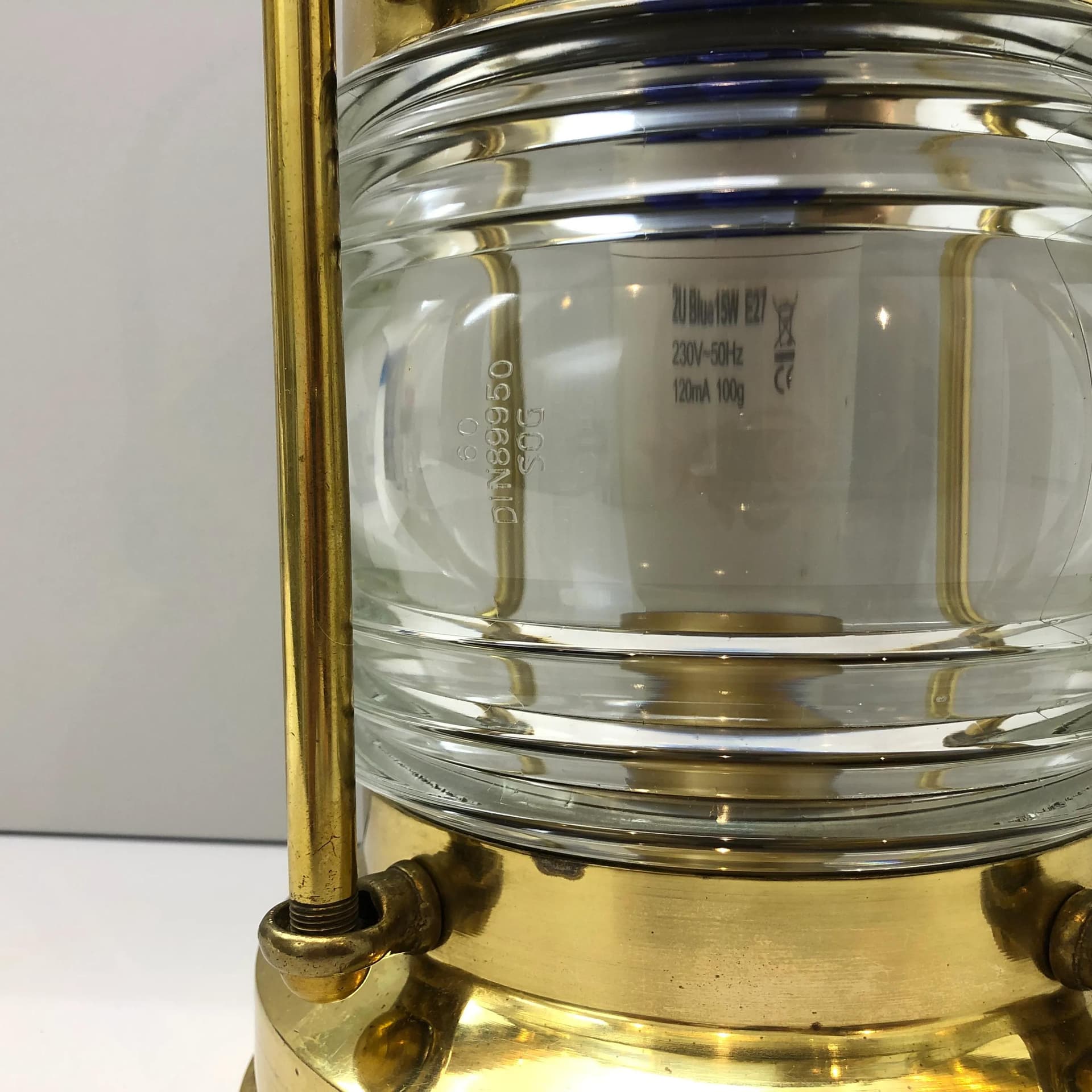 Table Lamp Lampion, golden brass, V.L.S Leuchten, Germany, 1970s. - 25986