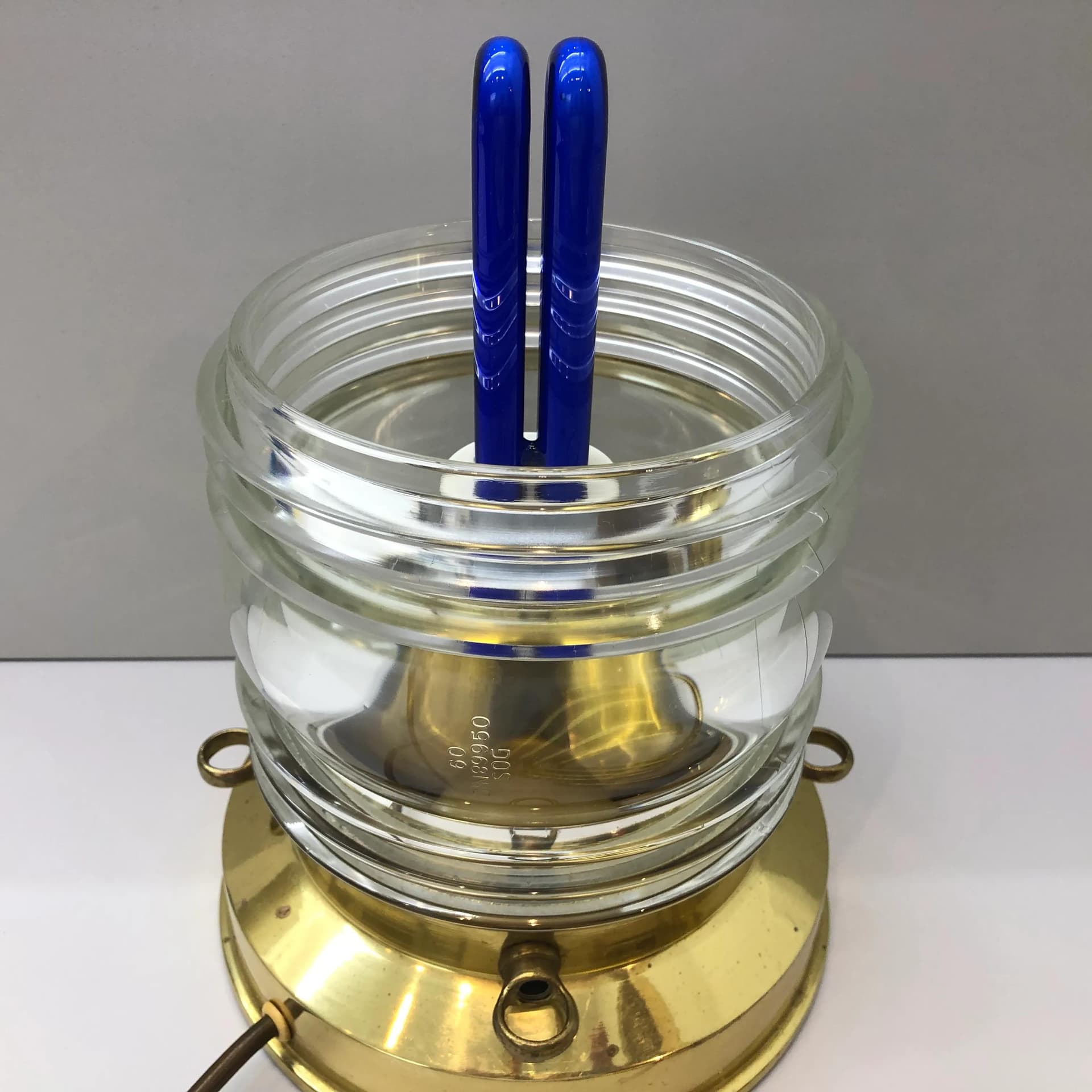 Table Lamp Lampion, golden brass, V.L.S Leuchten, Germany, 1970s. - 25988