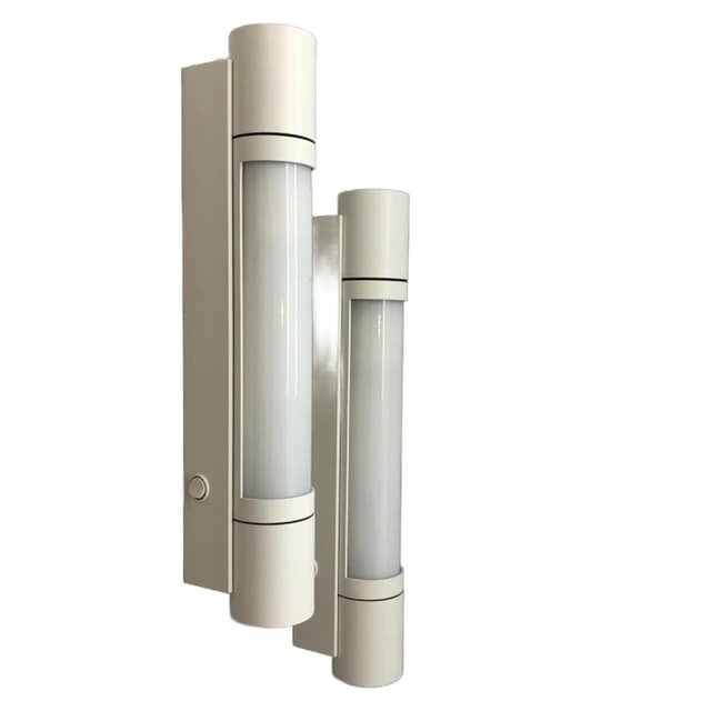 Para kinkietów 7132, biały, aluminium szkło, Glashütte Limburg, Niemcy, lata 90. - WYMIARY