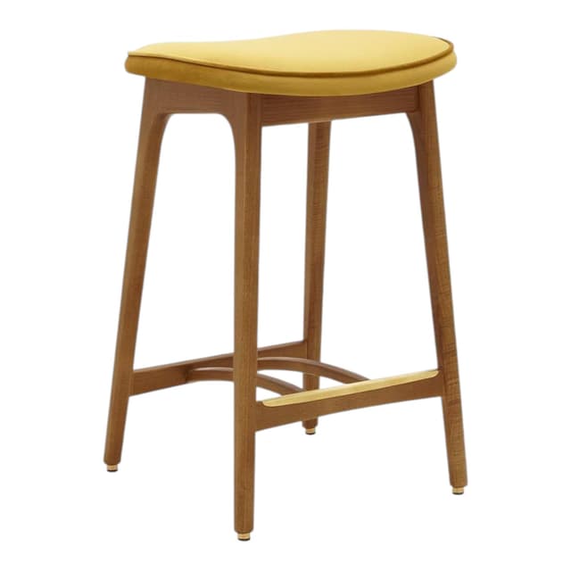 Stołek barowy 200-190 S/65, Shine Velvet Mustard, velvet żółty, jesion 03 Dark, 366 Concept - WYMIARY