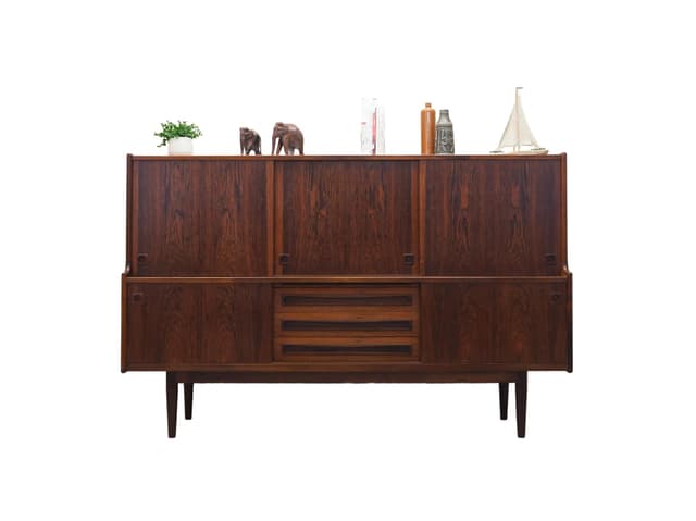 Highboard, palisander brązowy, proj. J. Andersen, Dania, lata 60. - WYMIARY