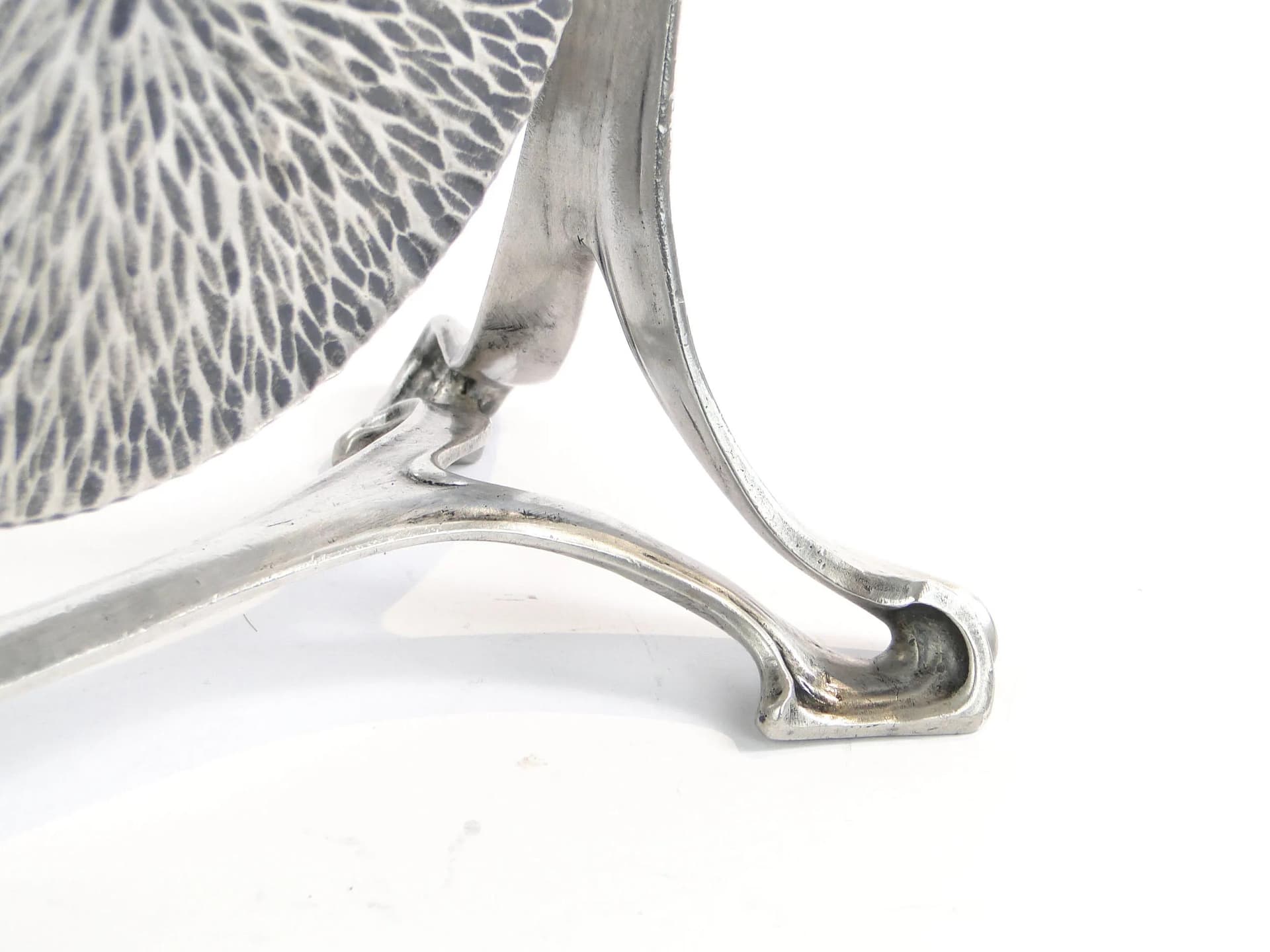 Gong stołowy secesyjny, srebrny, mosiądz, Krupp Berndorf, Niemcy, początek XX w. - 26278