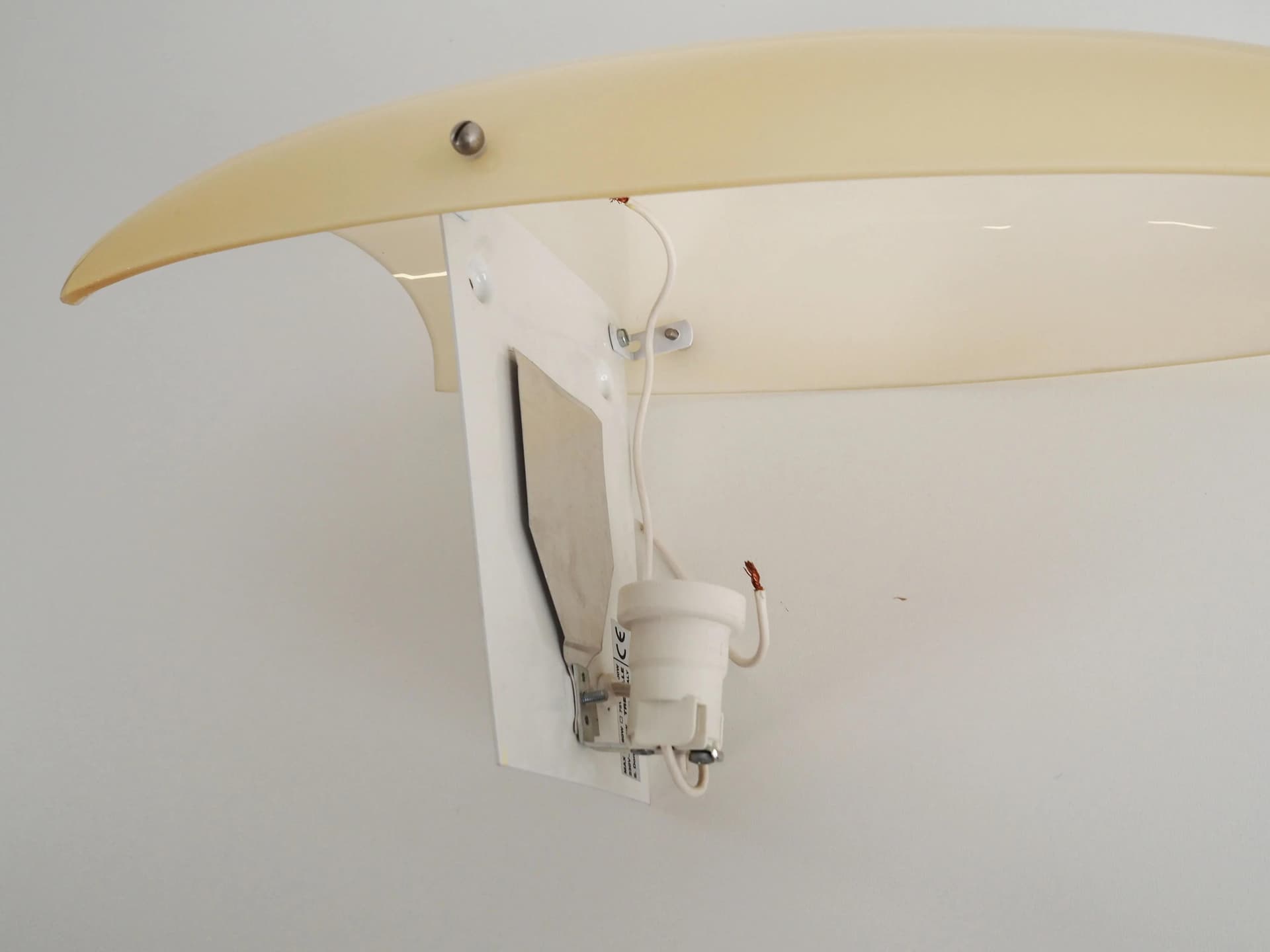 Kinkiet ścienny, szkło Murano beżowy, metal, Włochy, lata 70. - 26333