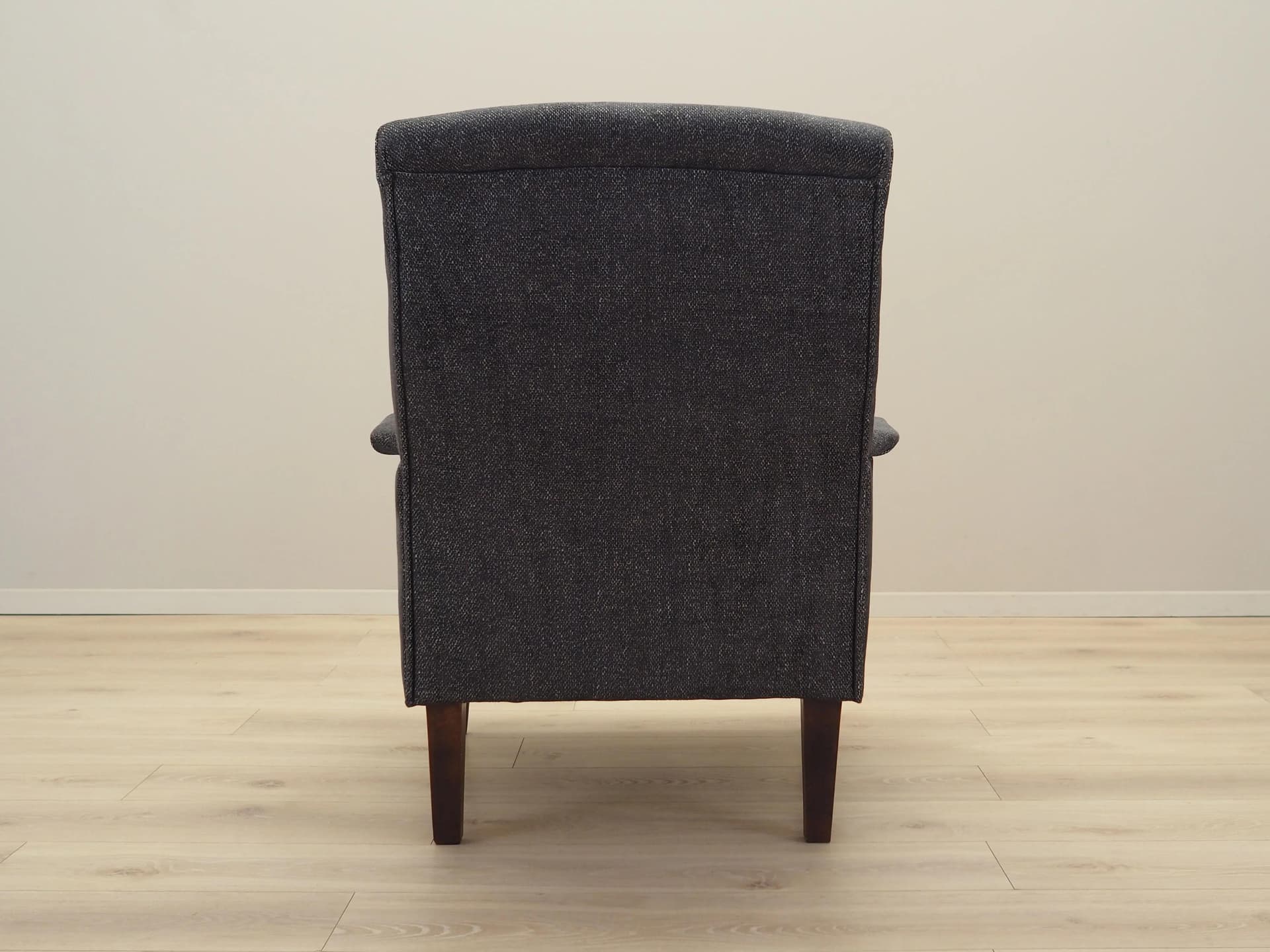 Armchair, grey fabric, wood, Italy, 1970s - 26313