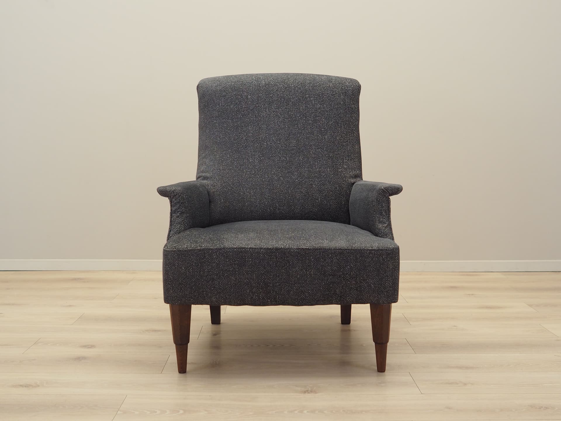 Armchair, grey fabric, wood, Italy, 1970s - 66239