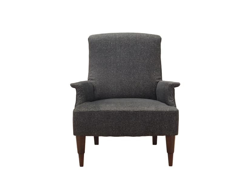 Armchair, grey fabric, wood, Italy, 1970s