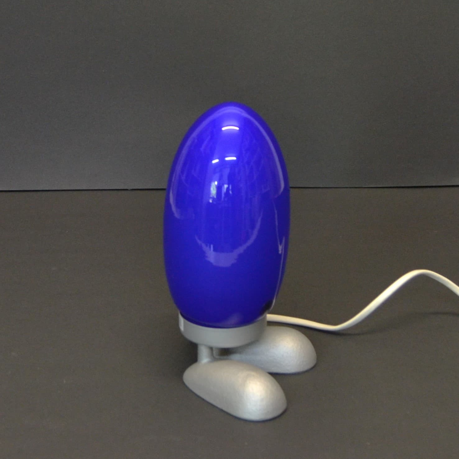 Lampka nocna Dino Egg, niebieski, szkło, proj. T. Konno, Ikea, Szwecja, lata 90. - 183