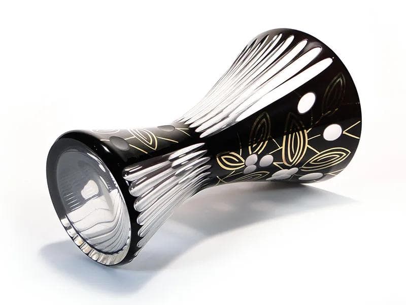 Wazon New Look, kryształ czarny, Kamenický Šenov, Czechosłowacja, lata 60. - 26246