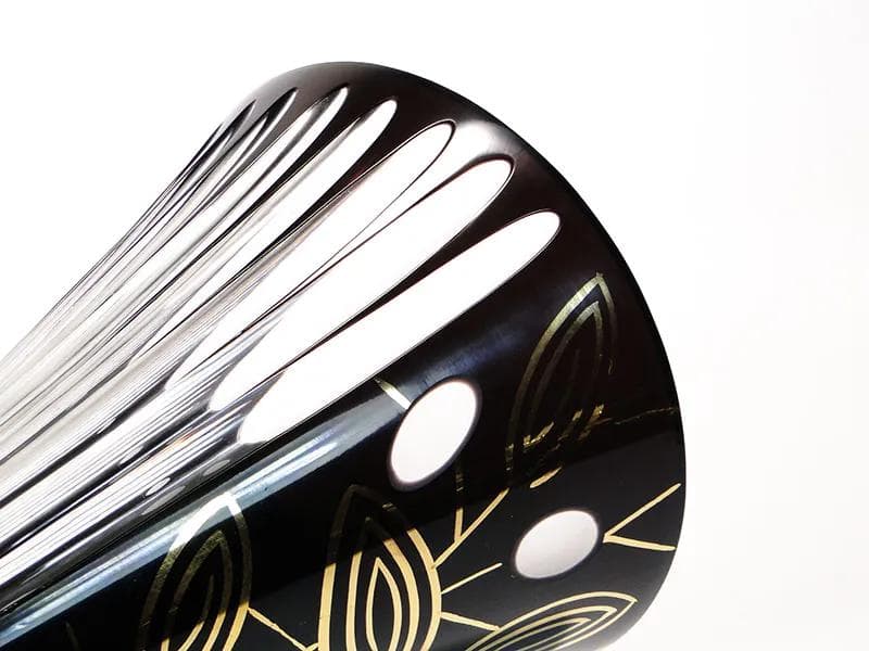 Wazon New Look, kryształ czarny, Kamenický Šenov, Czechosłowacja, lata 60. - 26247