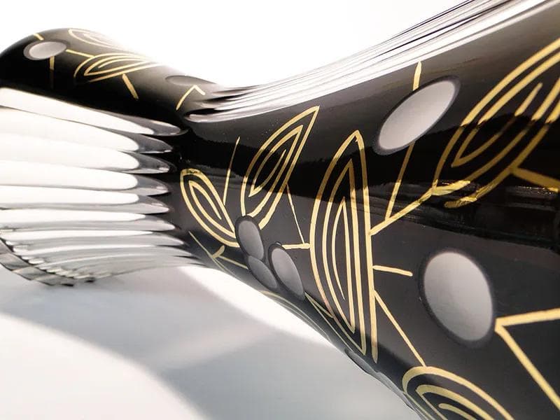 Wazon New Look, kryształ czarny, Kamenický Šenov, Czechosłowacja, lata 60. - 26249