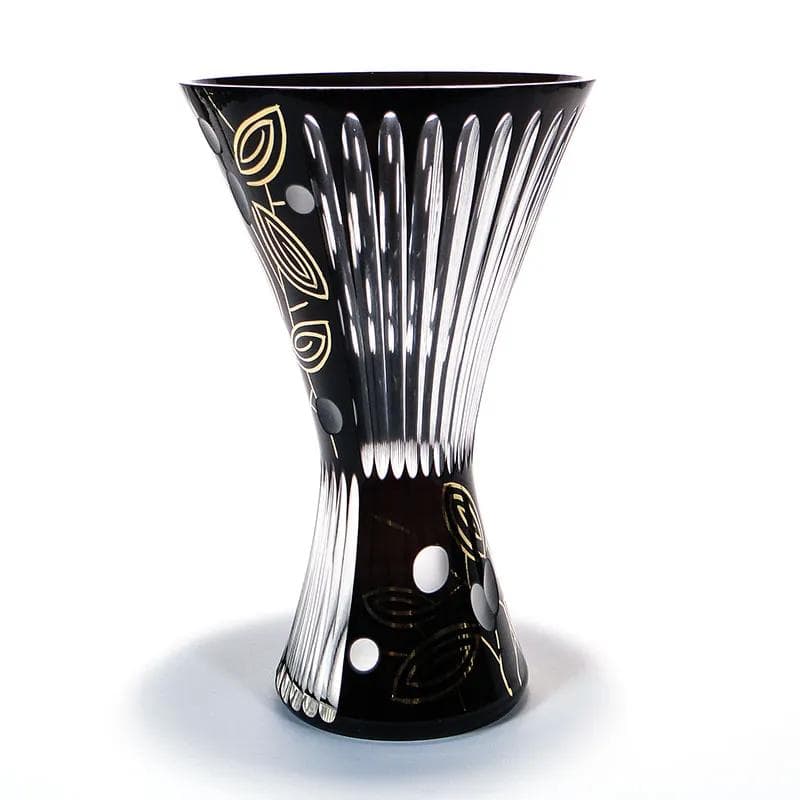 Wazon New Look, kryształ czarny, Kamenický Šenov, Czechosłowacja, lata 60. - 26245