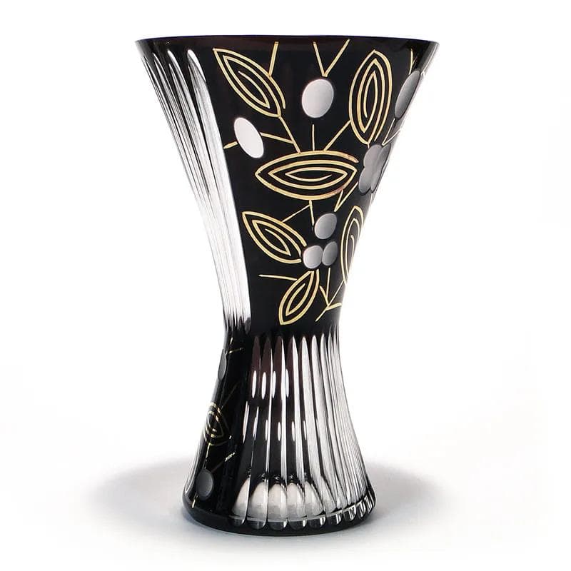 Wazon New Look, kryształ czarny, Kamenický Šenov, Czechosłowacja, lata 60. - 26250