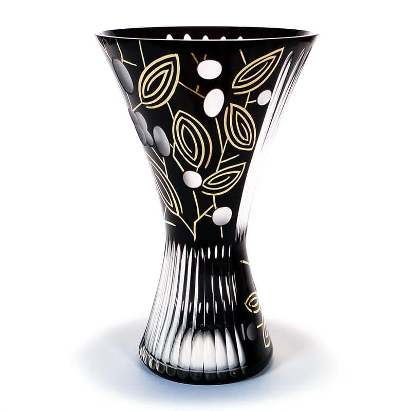 Wazon New Look, kryształ czarny, Kamenický Šenov, Czechosłowacja, lata 60. - 26244