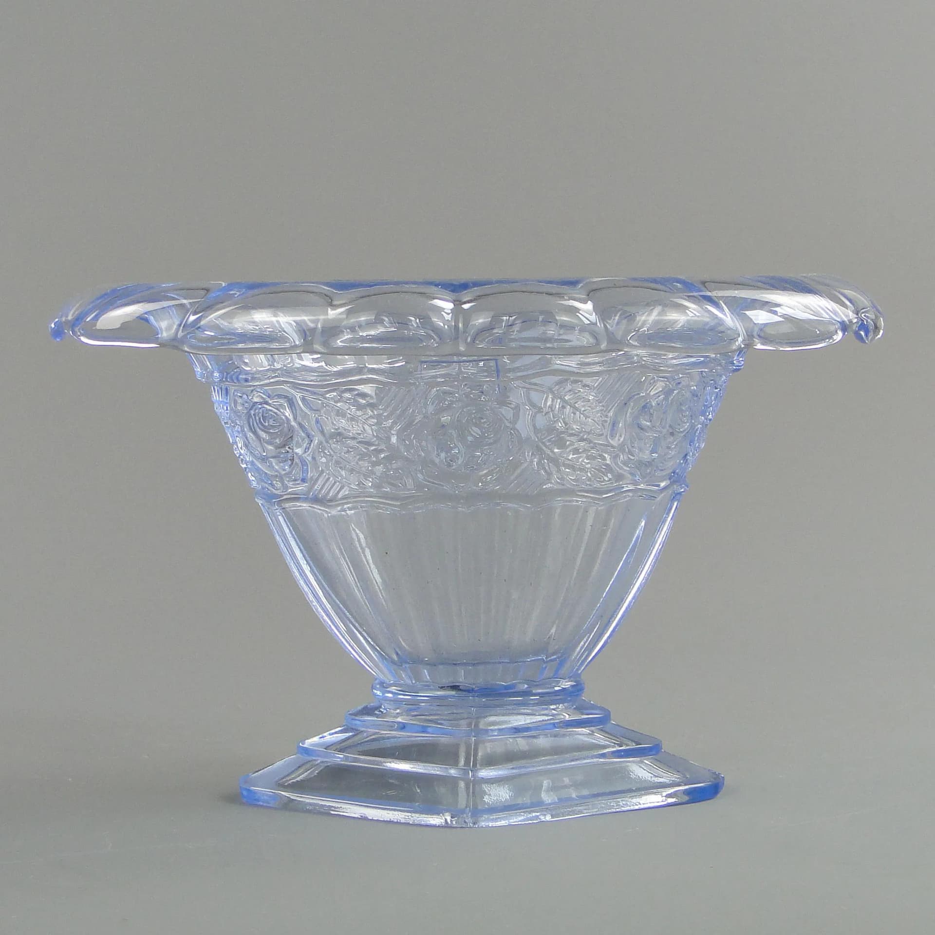 Vase Art Deco, blue glass, Poland, 1930s - 26228