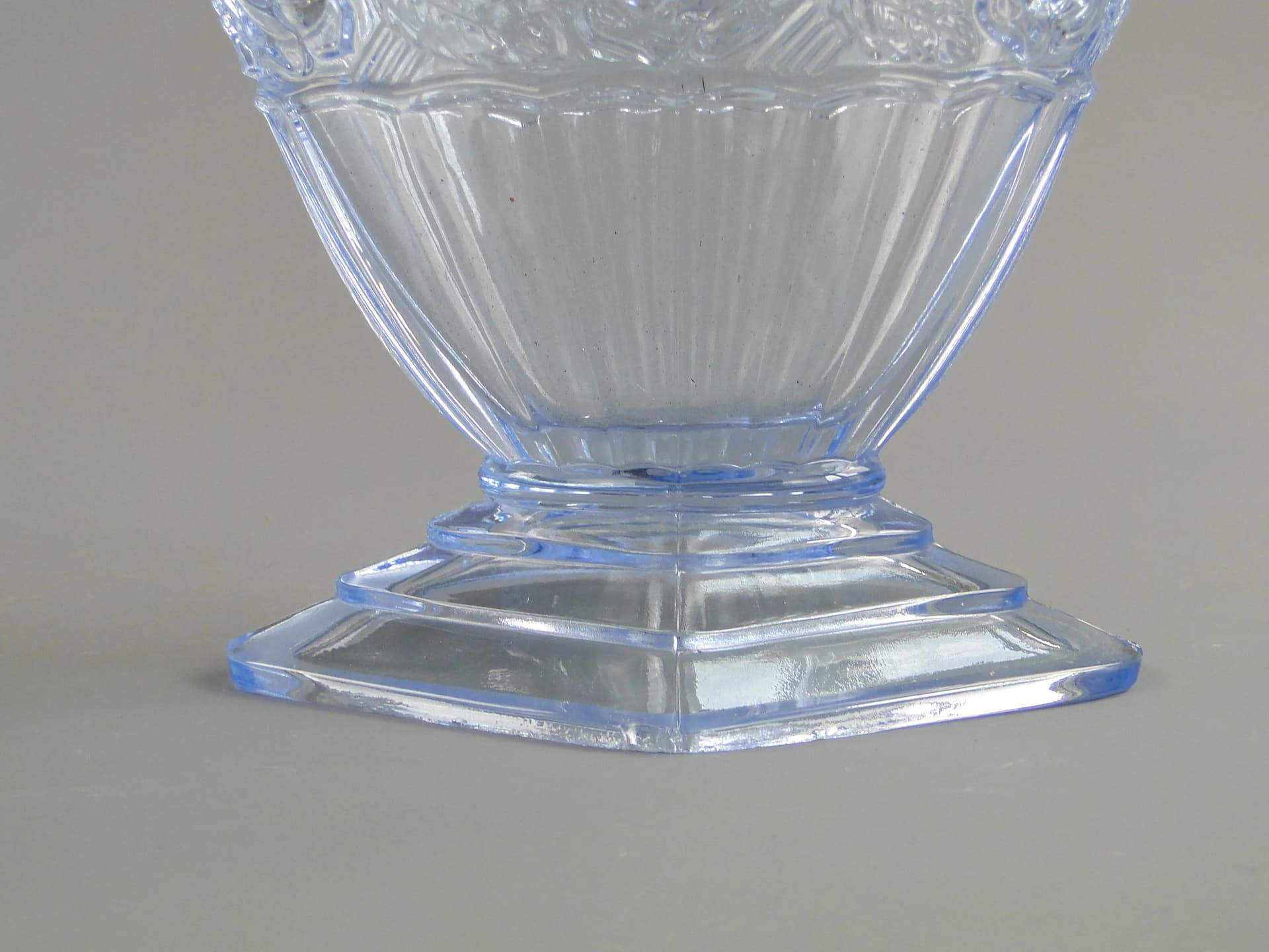 Vase Art Deco, blue glass, Poland, 1930s - 26230