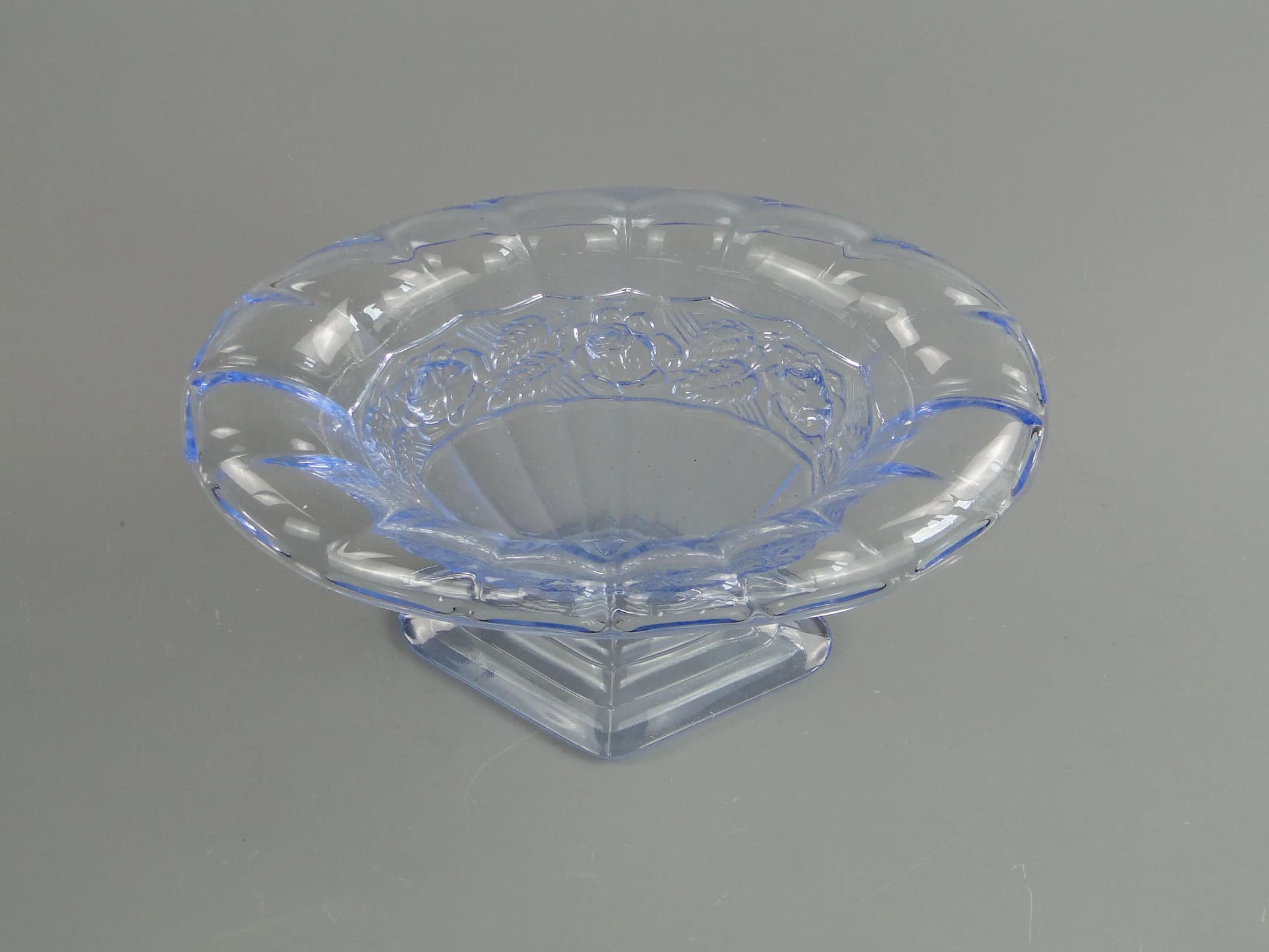 Vase Art Deco, blue glass, Poland, 1930s - 26226