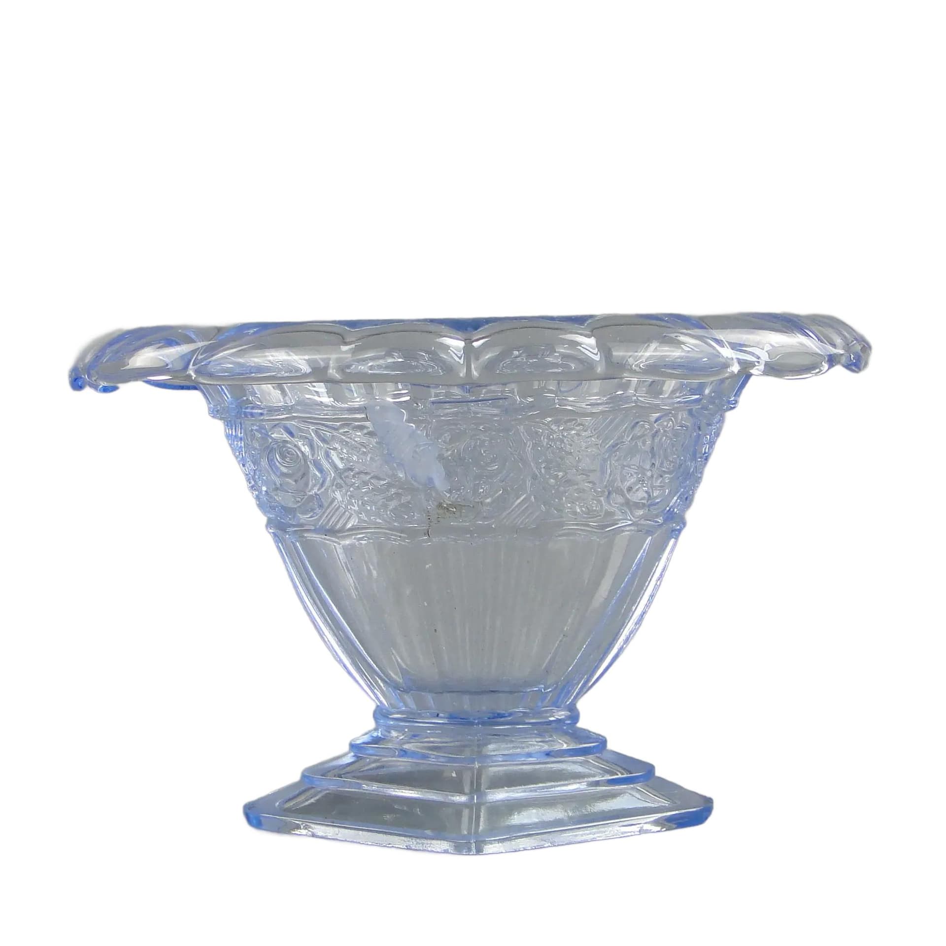 Vase Art Deco, blue glass, Poland, 1930s