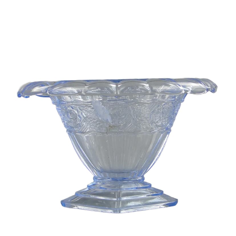 Wazon Art déco, szkło niebieskie, Polska, lata 30.