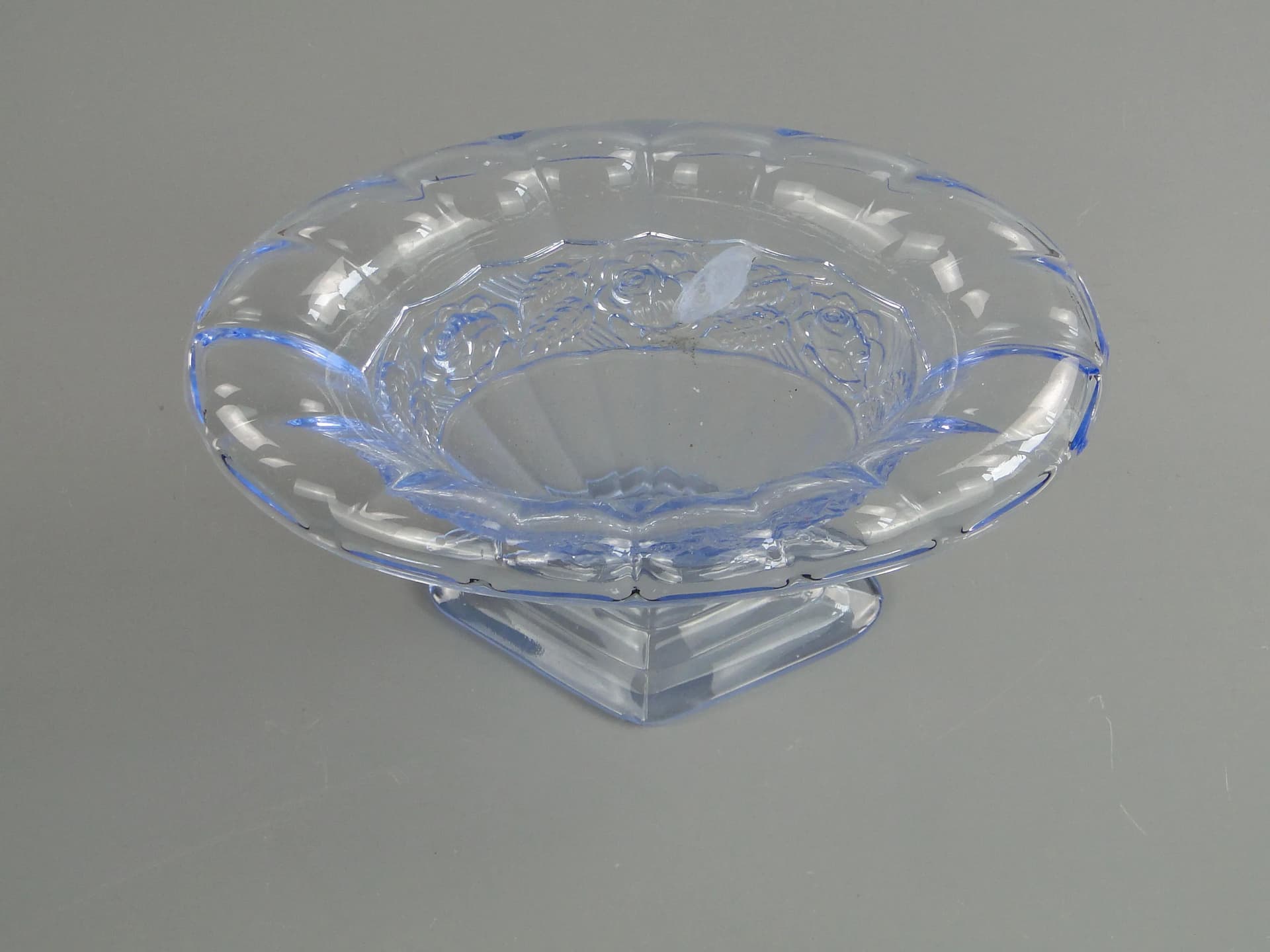 Vase Art Deco, blue glass, Poland, 1930s - 26231