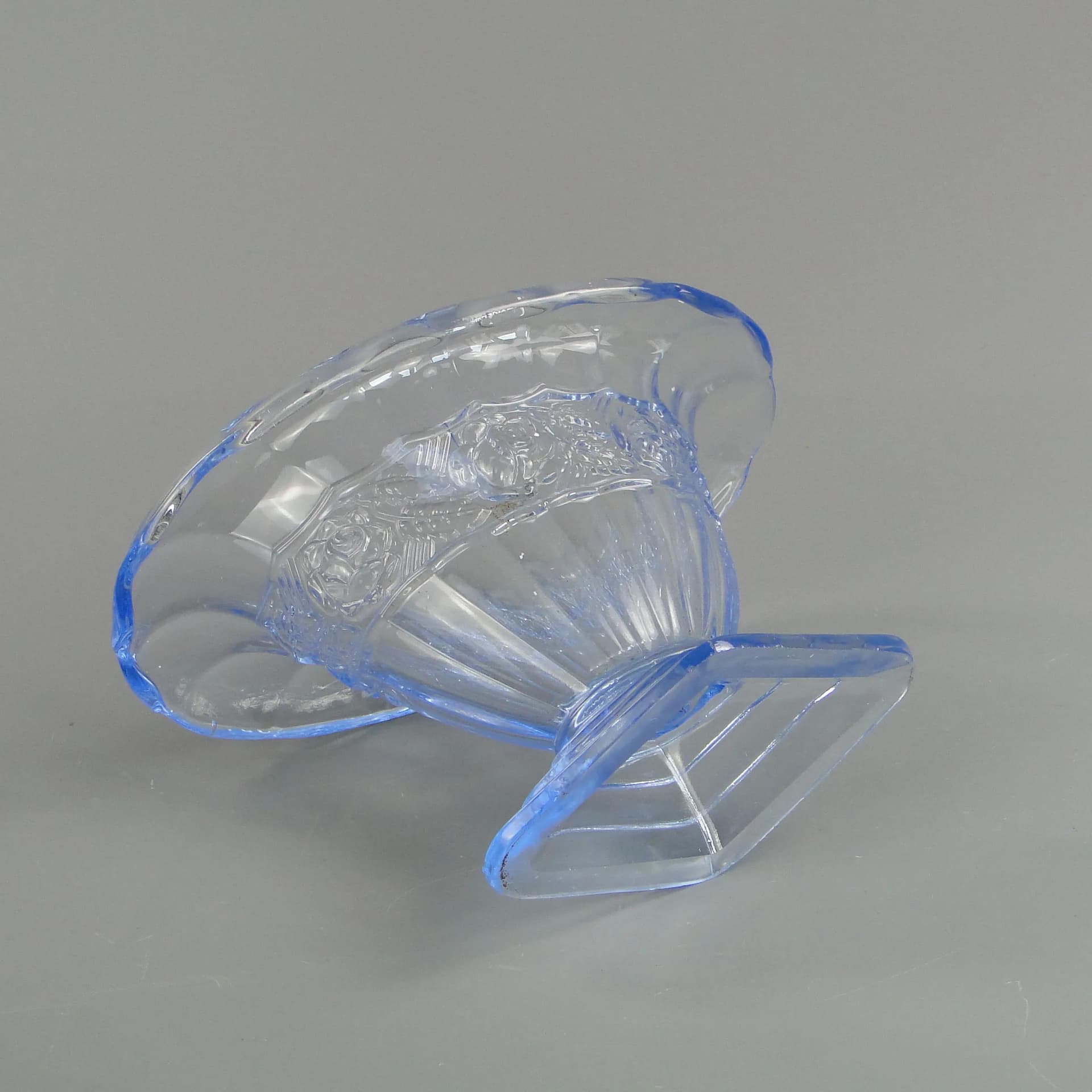 Vase Art Deco, blue glass, Poland, 1930s - 26227