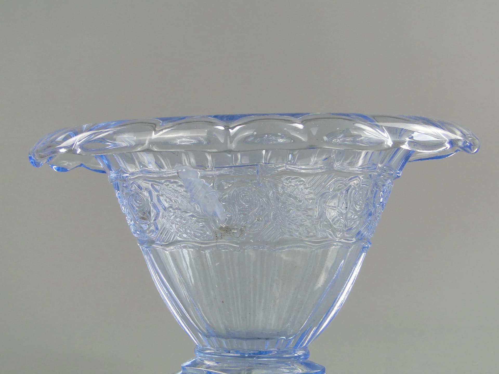 Vase Art Deco, blue glass, Poland, 1930s - 26233