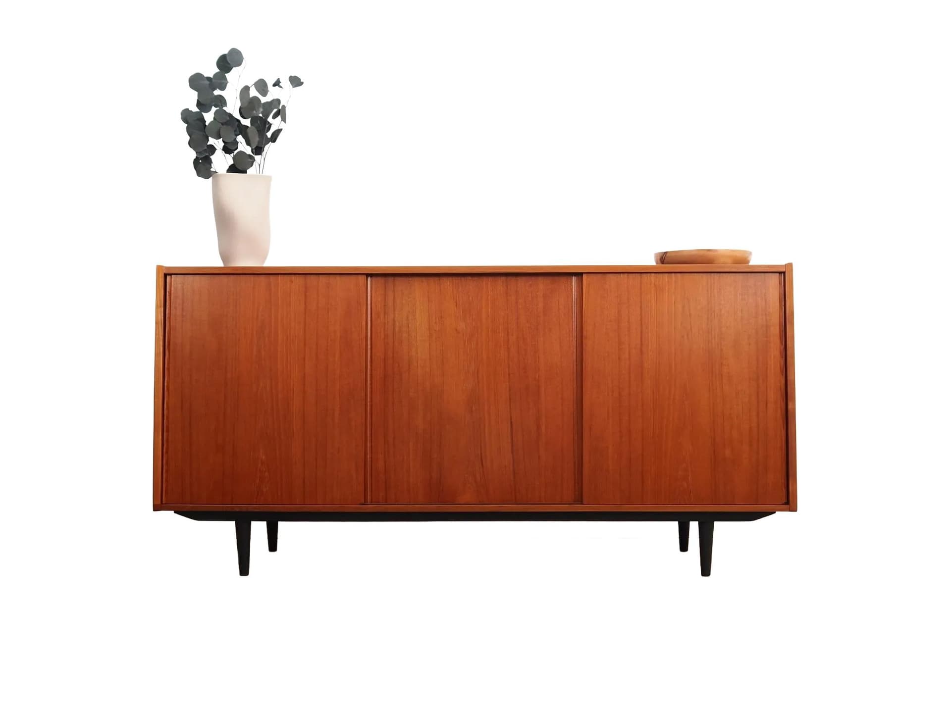 Sideboard, orange teak, Denmark, 1970s