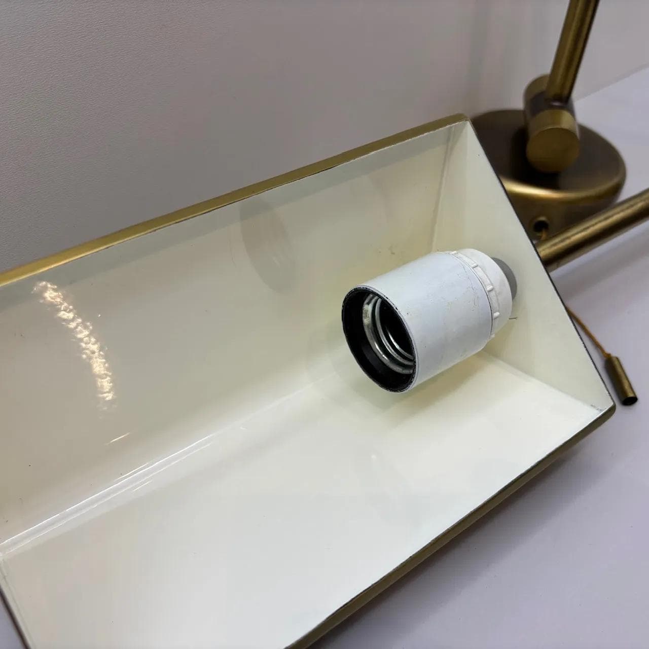 Para kinkietów, mosiądz szczotkowany złoty, metal, Niemcy, lata 70. - 26442