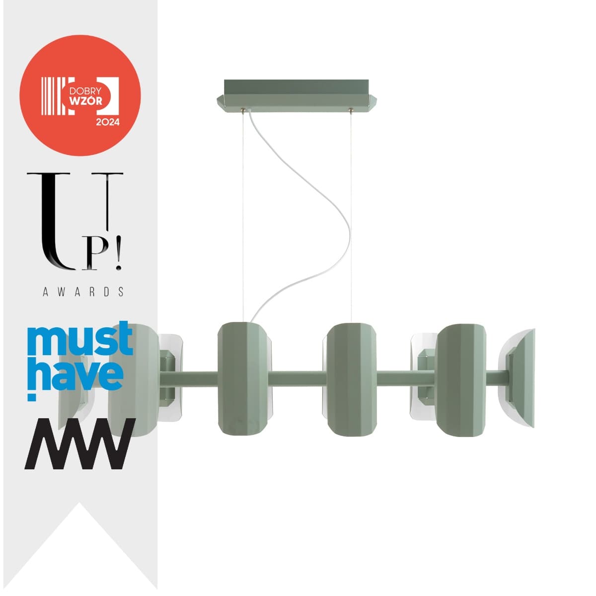 APOLIN chandelier sage/white, Kaspa x Grynasz Studio - 2939