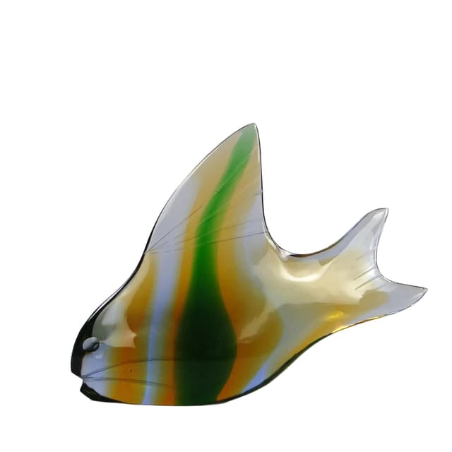 Fish sculpture, multicolor, crystal, by J. Rozinek & S. Honzik, Czechoslovakia, 1960s. - DIMENSION