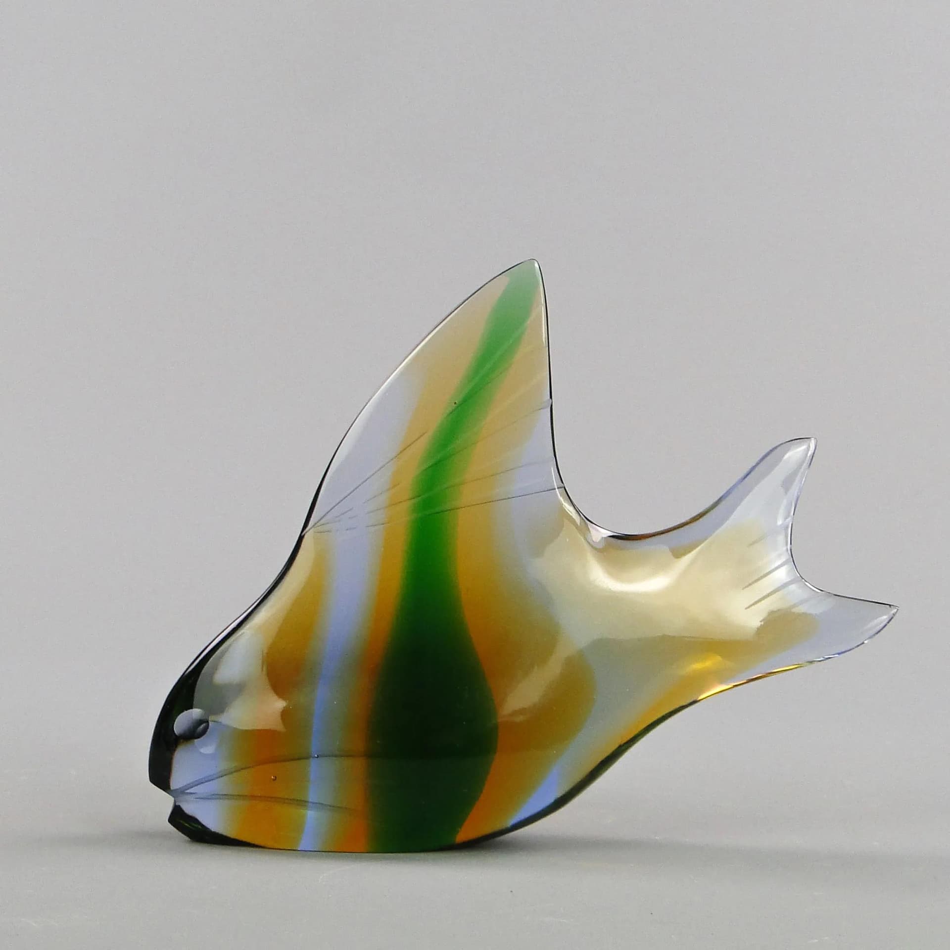 Fish sculpture, multicolor, crystal, by J. Rozinek & S. Honzik, Czechoslovakia, 1960s. - 26497