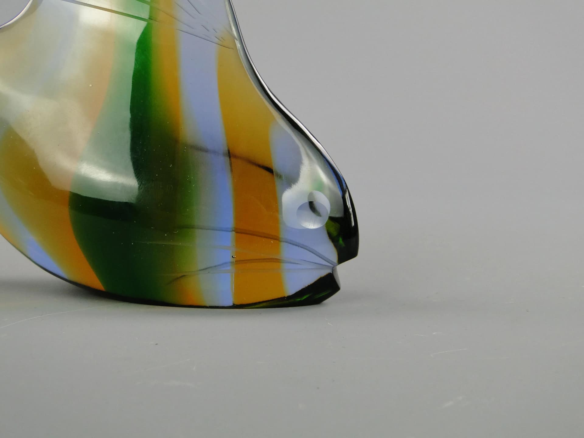 Fish sculpture, multicolor, crystal, by J. Rozinek & S. Honzik, Czechoslovakia, 1960s. - 26503