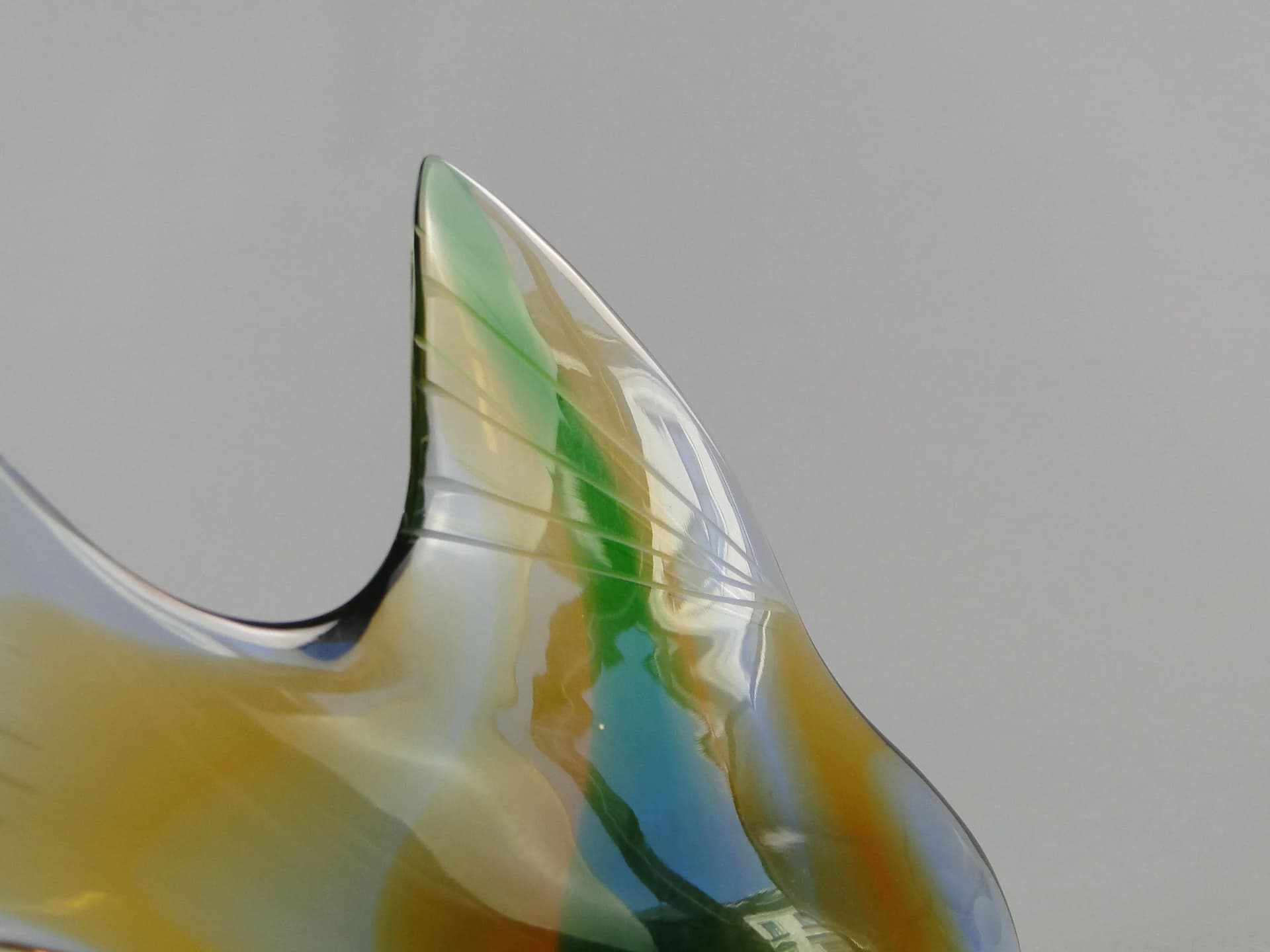 Fish sculpture, multicolor, crystal, by J. Rozinek & S. Honzik, Czechoslovakia, 1960s. - 26502