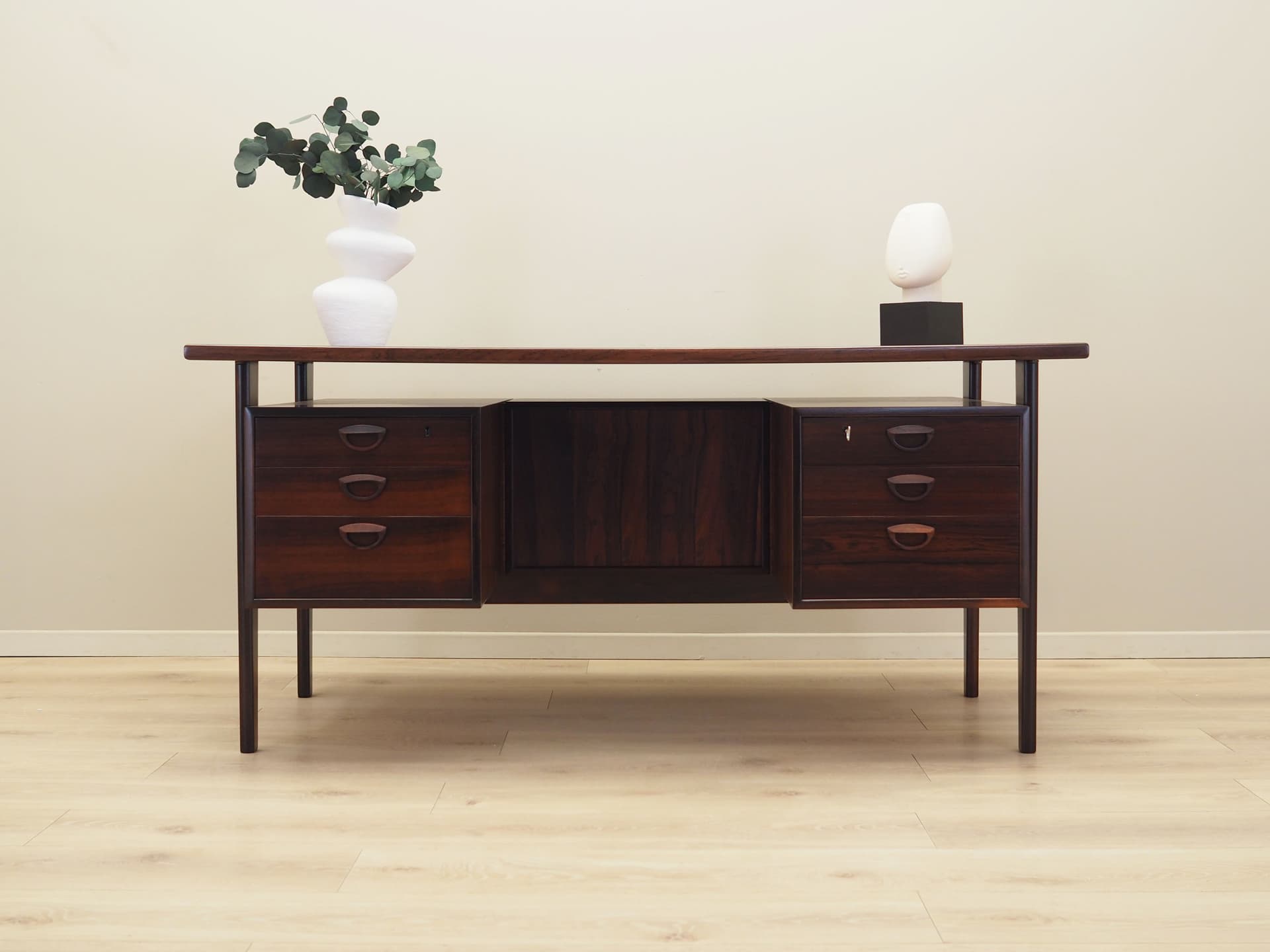 Desk, brown rosewood, by K. Kristiansen, Denmark, 1970s - 66226