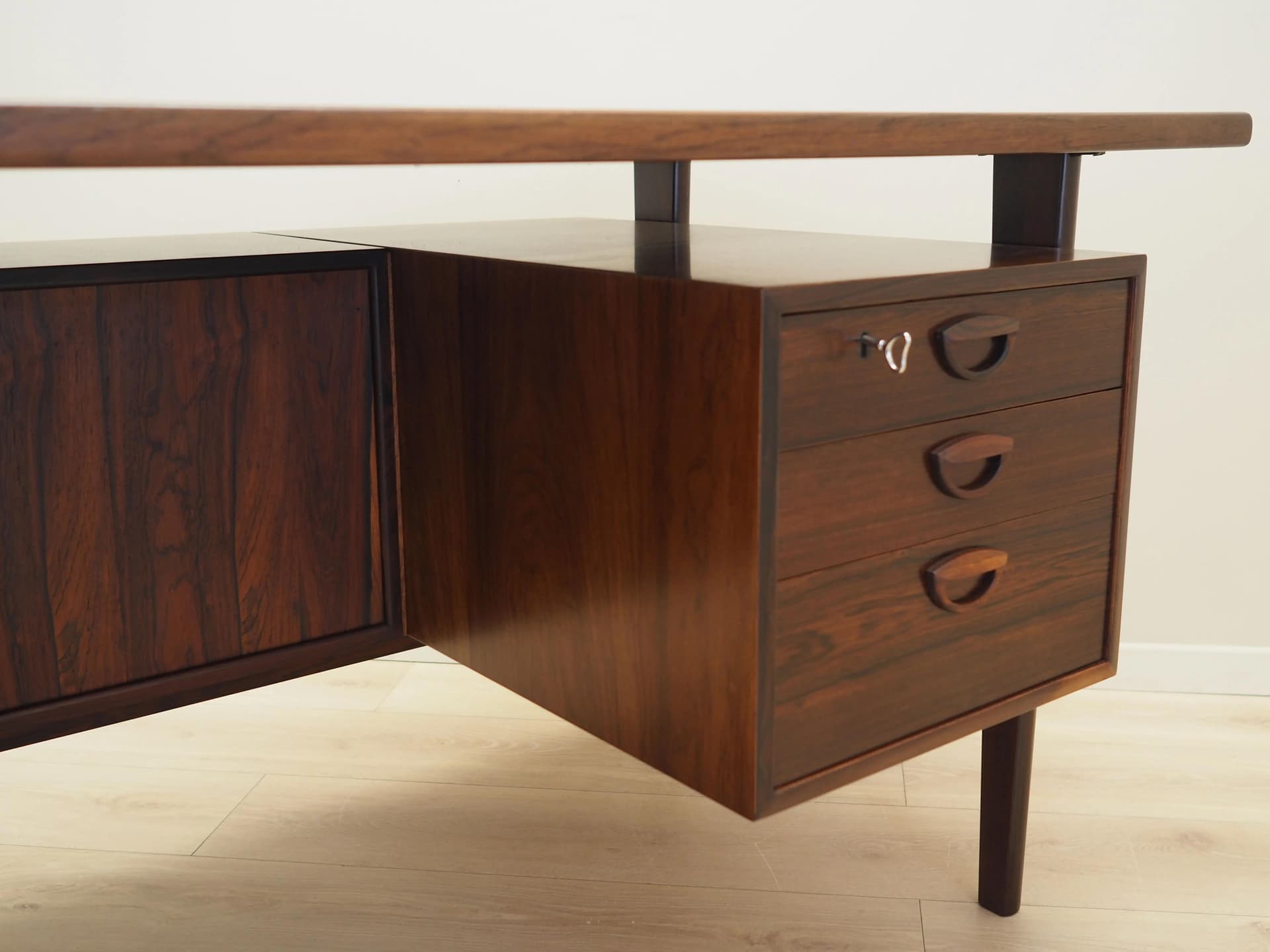 Desk, brown rosewood, by K. Kristiansen, Denmark, 1970s - 26580