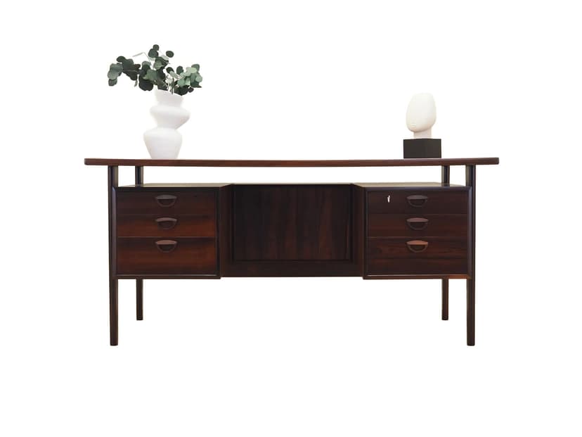 Biurko palisander brązowy, proj. K. Kristiansen, Dania, lata 70.