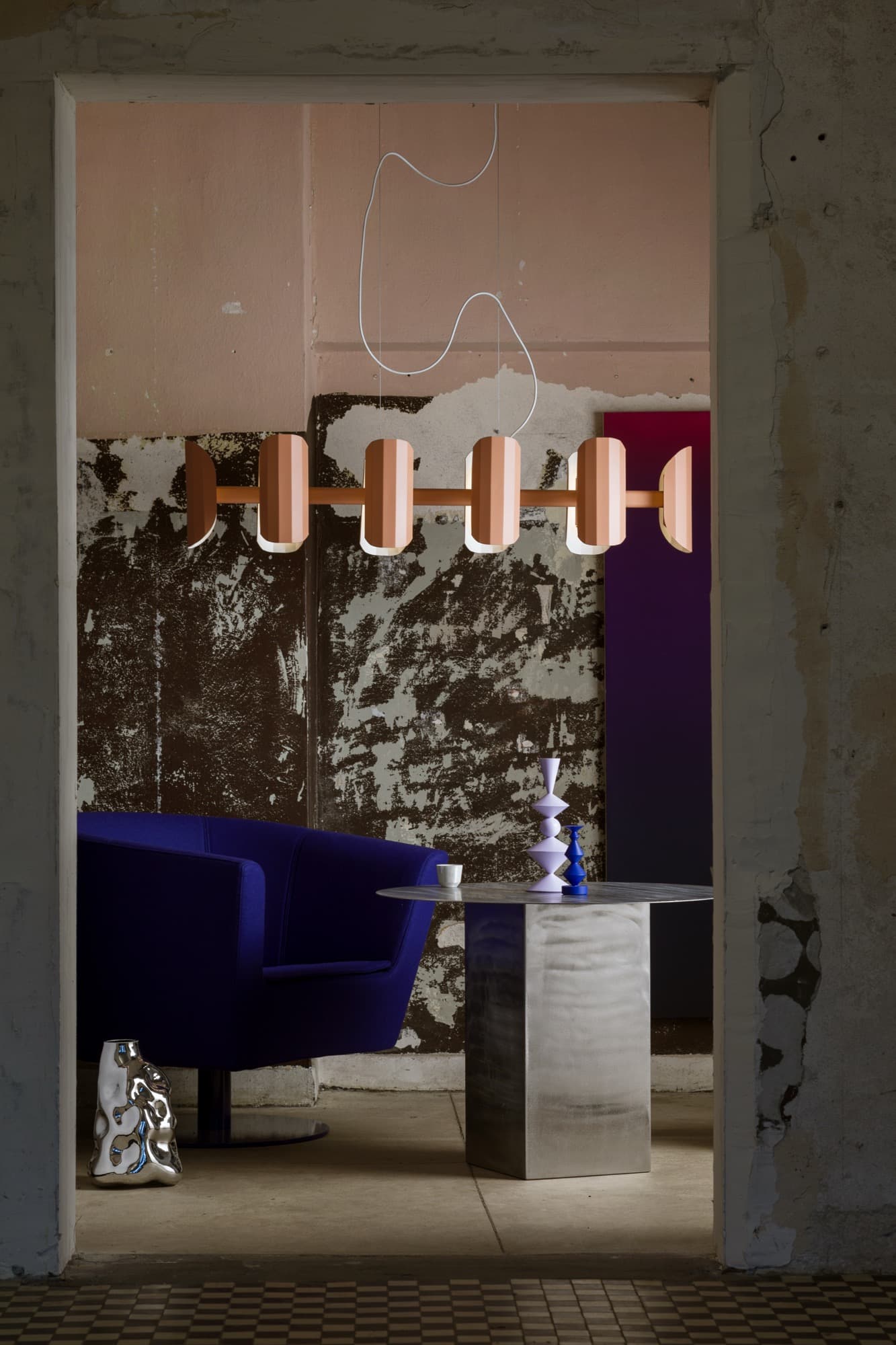 APOLIN chandelier dusty pink/white, Kaspa x Grynasz Studio - 6397