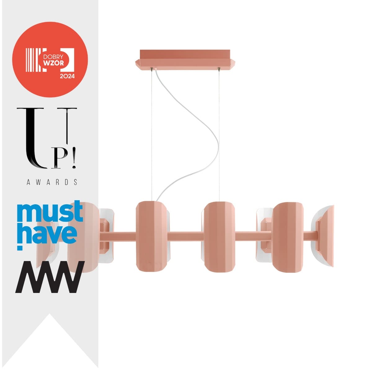 APOLIN chandelier dusty pink/white, Kaspa x Grynasz Studio - 2955