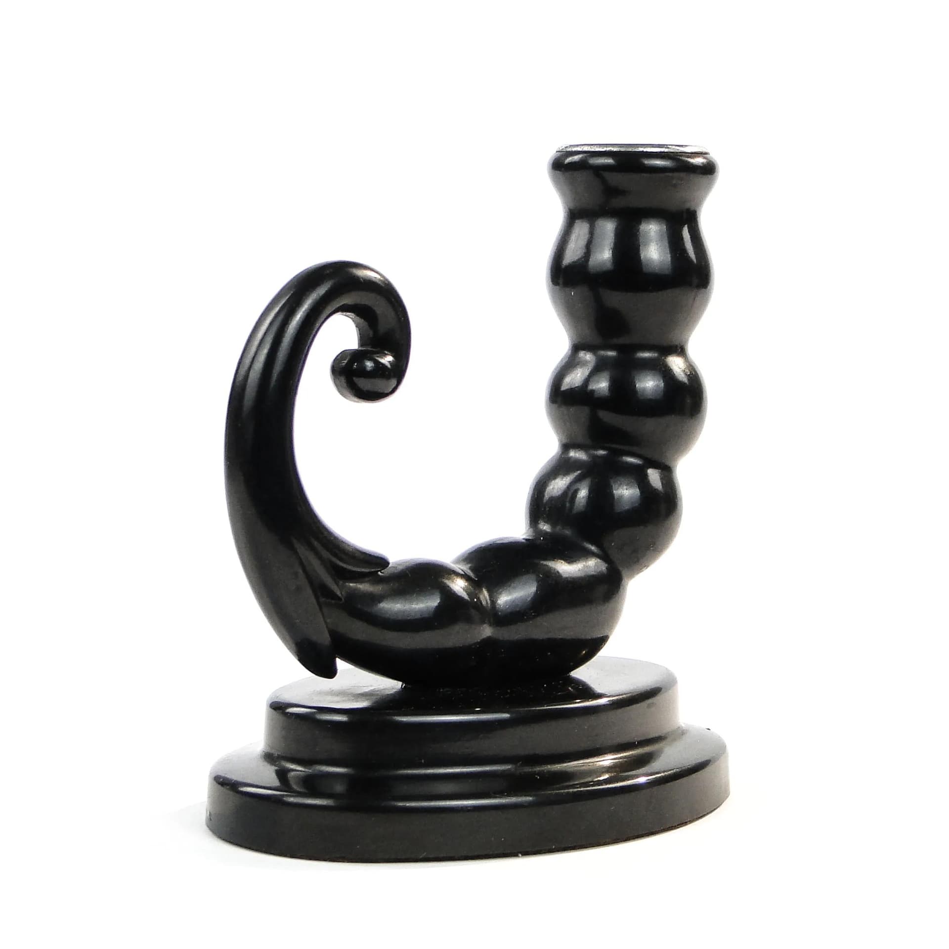 Kaganek Art Deco Skorpion, ebonit czarny, Anglia, lata 20. - 26472