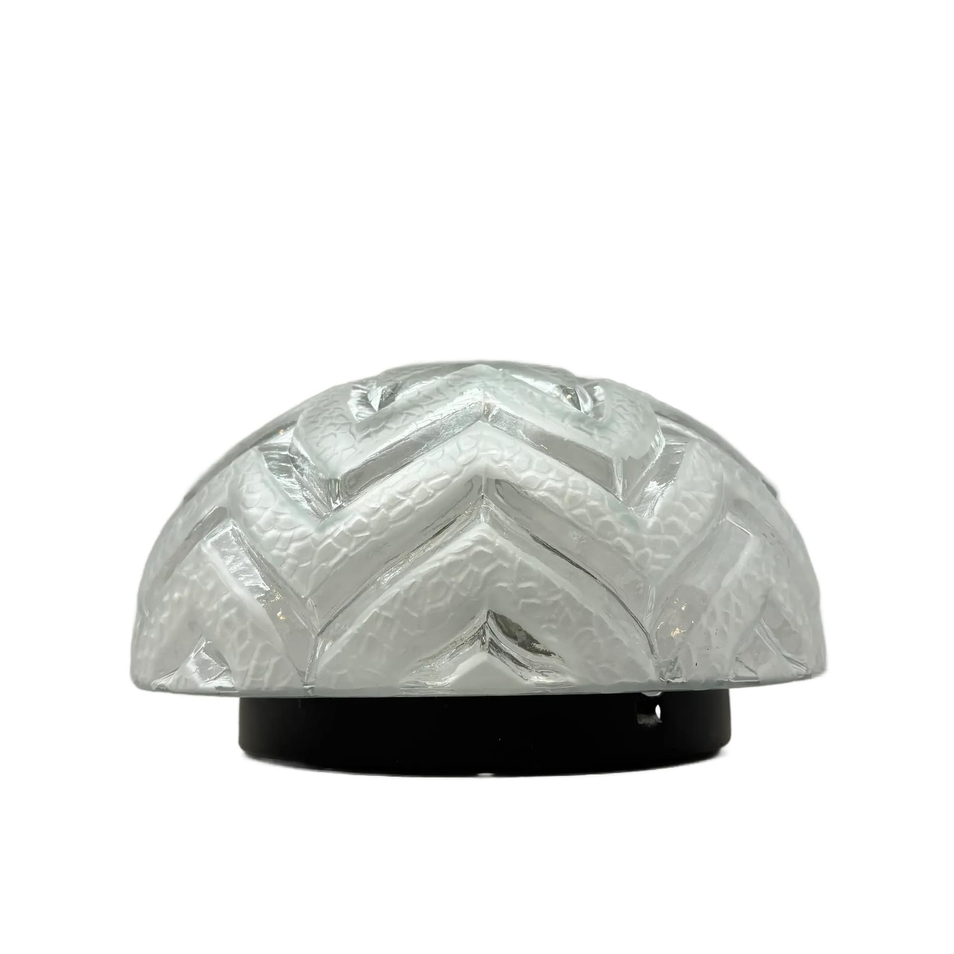 Biały, geometryczny kinkiet lub plafon modernistyczny, metal i szkło, Niemcy, lata 80.