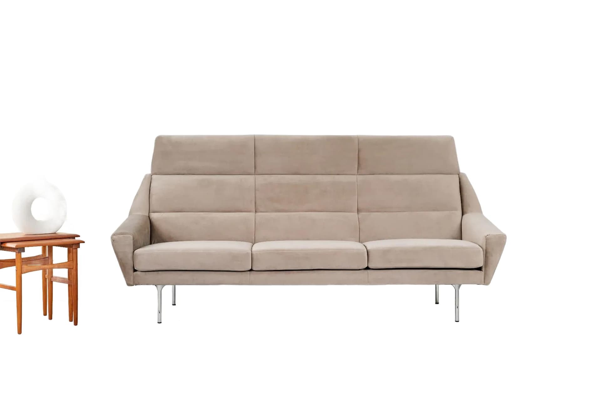 Sofa Mandal, beżowy velvet, Polska, lata 90. - 26542