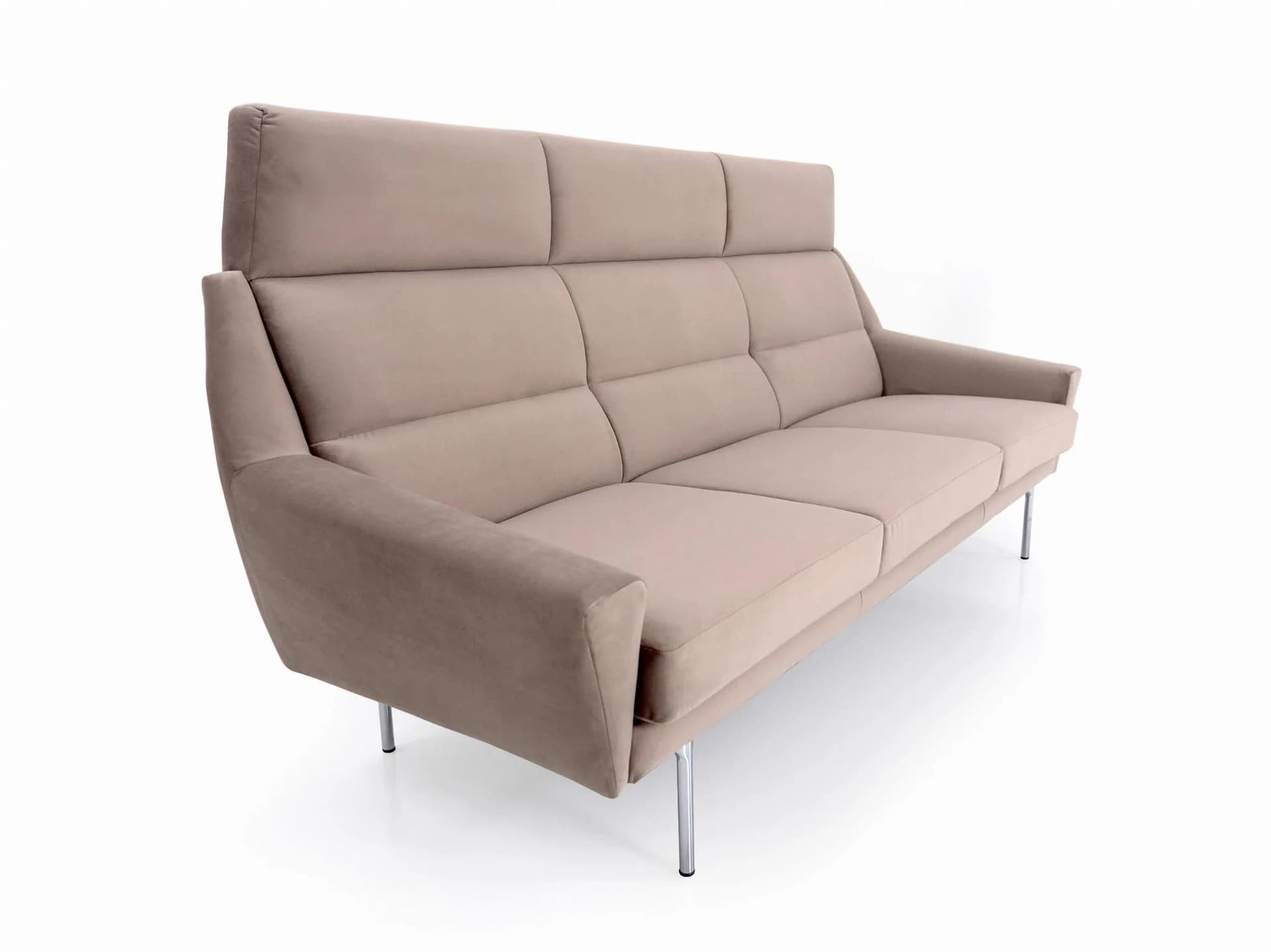 Sofa Mandal, beżowy velvet, Polska, lata 90. - 26544